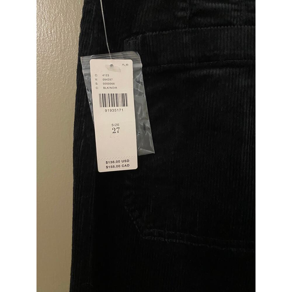 Maeve Anthropologie The Colette Pant US 27 Wide Leg Crop Black Corduroy NEW - Picture 9 of 15